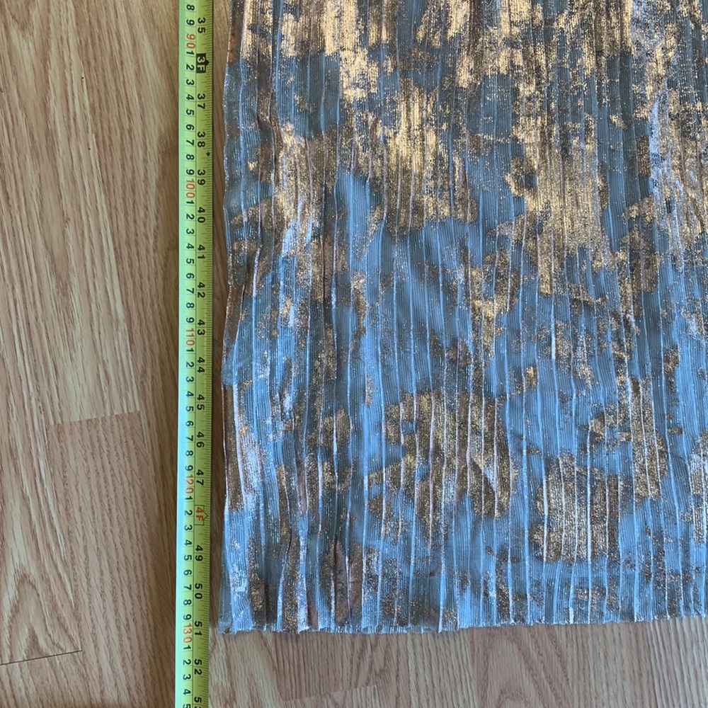 ADRIANNA PAPELL Silver Multi Pleated Foil One Shoulder Dress - Picture 6 of 10